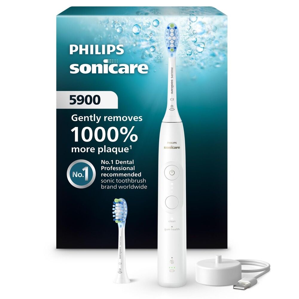 Philips Sonicare 5900 Electric Toothbrush HX7130/02 White 6 Settings Open Box
